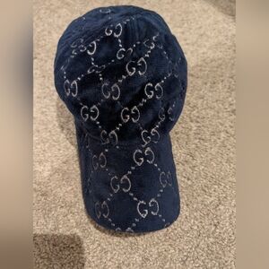 Gucci Navy Monogram Baseball Cap
